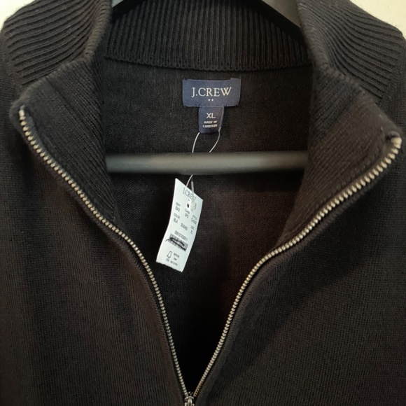 NWT J.Crew Factory Men’s Black Merino wool-blend half-zip SZ XL - Picture 6 of 8